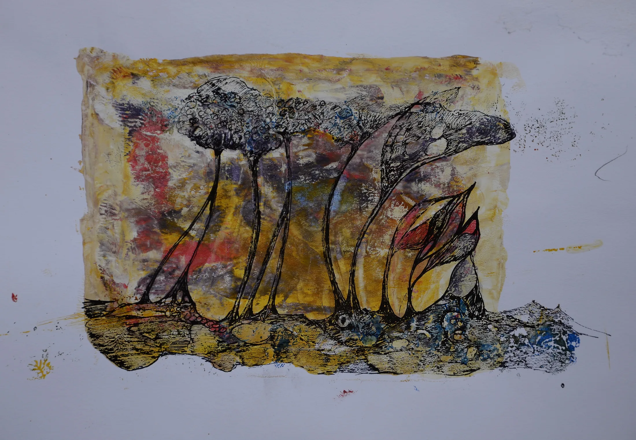der sturm,acryl,tusche auf papier,din a 4,2015